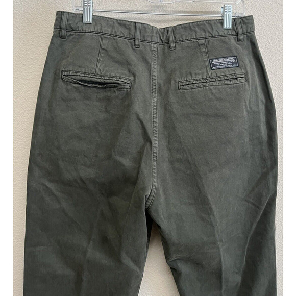 The Kooples Jeans Cuffed Chino Pants Size 50 Eur/33 US Dark Olive Button Fly - Picture 9 of 10